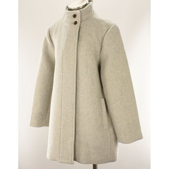 J.Crew Factory Womens Heather Dusk Wool Blend City Coat w/ Button Neck Size 16 - Picture 1 of 2